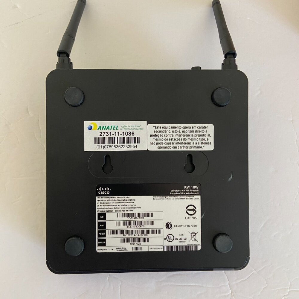 Cisco RV110W-A-NA-K9 V2 Sm Business RV110W Wireless N VPN Firewall Router - Picture 2 of 4